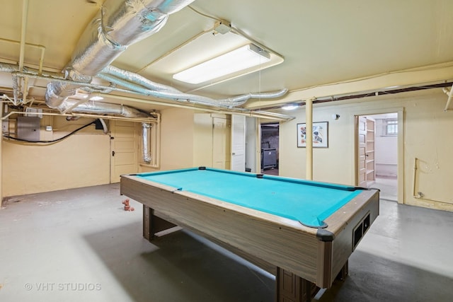 822 Clinton Pl, Evanston, IL 60201 - game room featuring concrete floors and billiards
