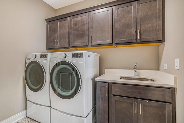 17035 Clover Dr, Orland Park, IL 60467 - laundry room featuring cabinet space and washing machine and clothes dryer