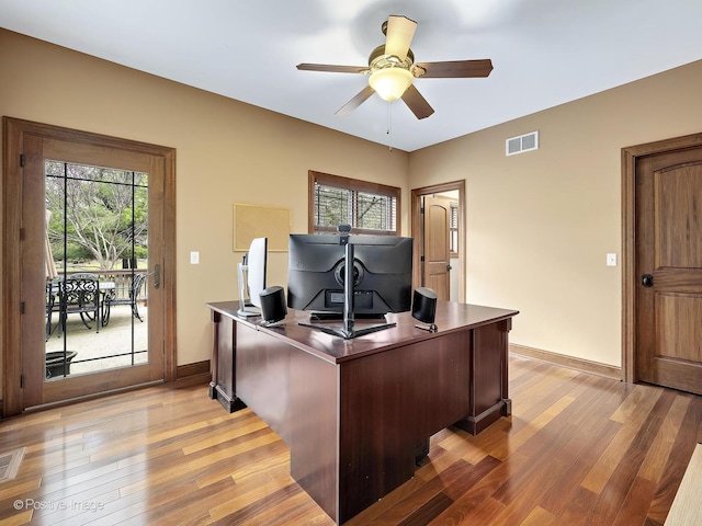 22 Yorkshire Woods, Oak Brook, IL 60523 - office area featuring light wood-style flooring, plenty of natural light, and a ceiling fan