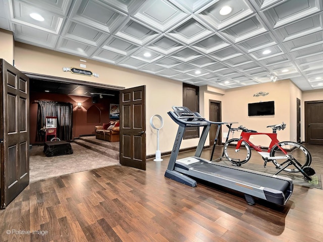 22 Yorkshire Woods, Oak Brook, IL 60523 - exercise room with wood finished floors and recessed lighting