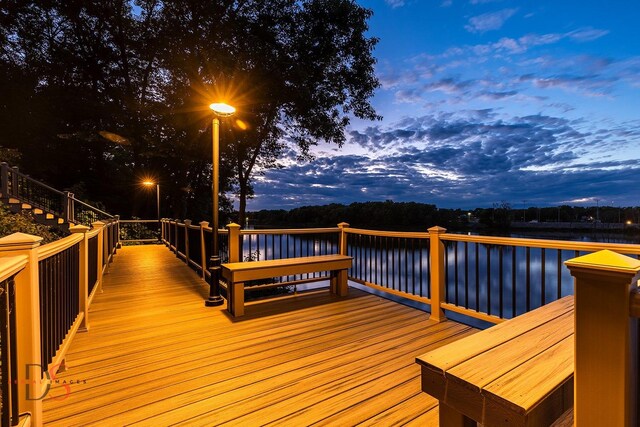 524 E Van Buren St, Ottawa, IL 61350 - deck at dusk with a water view