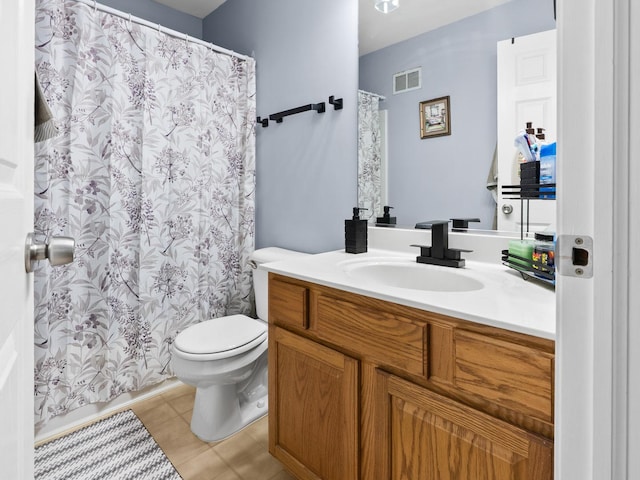 1597 Plum Tree Ln, Aurora, IL 60504 - bathroom featuring vanity, tile patterned floors, and a shower with shower curtain