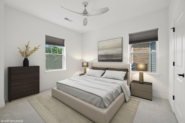 1434 Somerset Pl, Barrington, IL 60010 - bedroom with light colored carpet and a ceiling fan