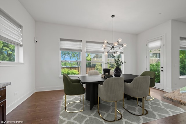 1434 Somerset Pl, Barrington, IL 60010 - dining space with dark wood-style flooring and a chandelier