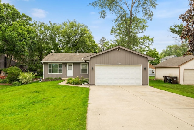 3112 Cedar Ter, Island Lake, IL 60042 - ranch-style home with a front yard and a garage