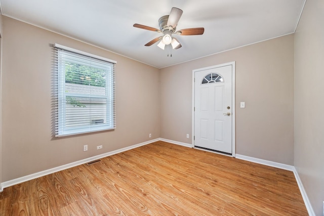 3112 Cedar Ter, Island Lake, IL 60042 - unfurnished room featuring light wood-type flooring, a ceiling fan, and crown molding