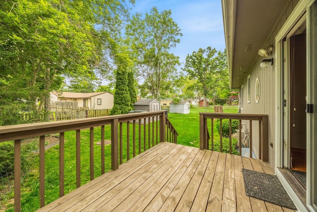 3112 Cedar Ter, Island Lake, IL 60042 - deck with a storage unit, a fenced backyard, and a residential view