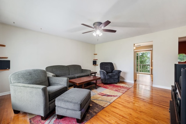 3112 Cedar Ter, Island Lake, IL 60042 - living room featuring light wood-style floors and a ceiling fan