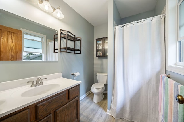 3112 Cedar Ter, Island Lake, IL 60042 - full bathroom with vanity, wood finished floors, and a shower with shower curtain