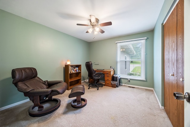 3112 Cedar Ter, Island Lake, IL 60042 - office with carpet and ceiling fan