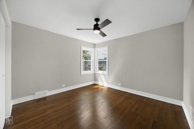 3800 W 82nd St, Chicago, IL 60652 - unfurnished room with dark wood-style floors and a ceiling fan
