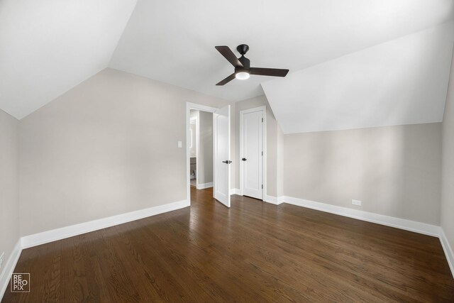3800 W 82nd St, Chicago, IL 60652 - bonus room featuring ceiling fan, lofted ceiling, and dark wood-style floors