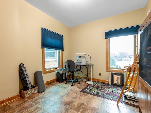 2435 Davisson St, River Grove, IL 60171 - office with baseboards and stone finish floors