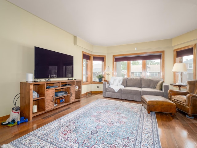 2435 Davisson St, River Grove, IL 60171 - living room with hardwood / wood-style flooring and baseboards