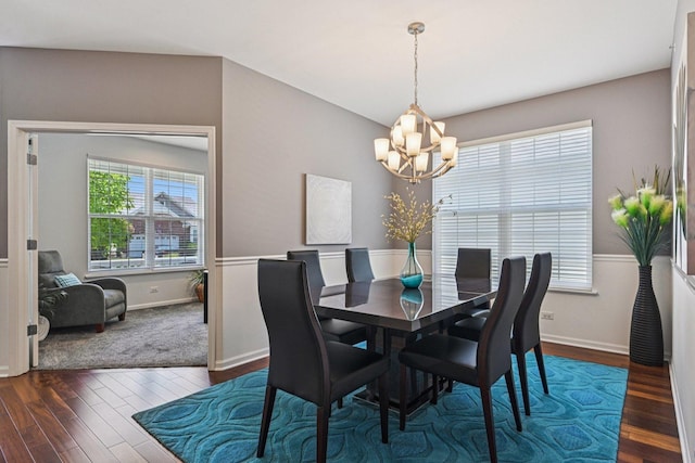 1845 Avon Dr, Hoffman Estates, IL 60192 - dining area featuring a chandelier and wood finished floors