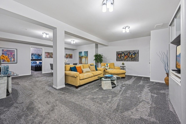 1845 Avon Dr, Hoffman Estates, IL 60192 - living area featuring carpet and baseboards