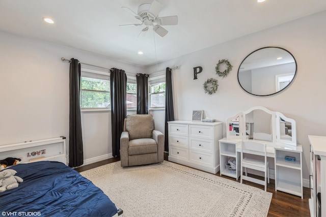 127 Elm St, Glenview, IL 60025 - bedroom featuring recessed lighting, wood finished floors, and ceiling fan