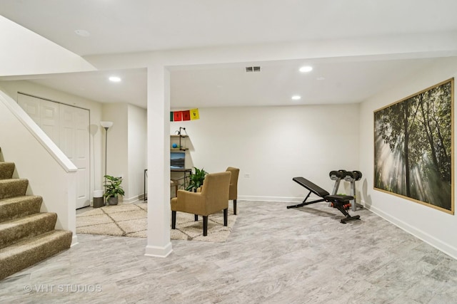 884 Bristol Dr Unit 0, Barrington, IL 60010 - exercise area featuring wood finished floors and recessed lighting