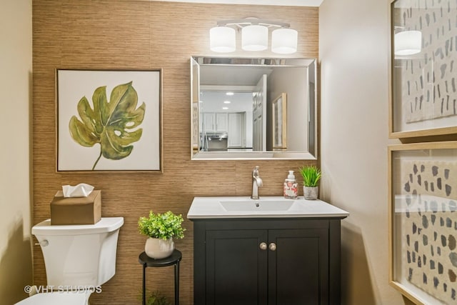 884 Bristol Dr Unit 0, Barrington, IL 60010 - half bathroom with vanity and decorative backsplash