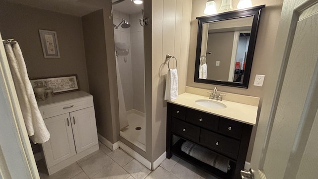 1317 N Mitchell Ave, Arlington Heights, IL 60004 - bathroom featuring tile patterned flooring, a shower stall, and vanity