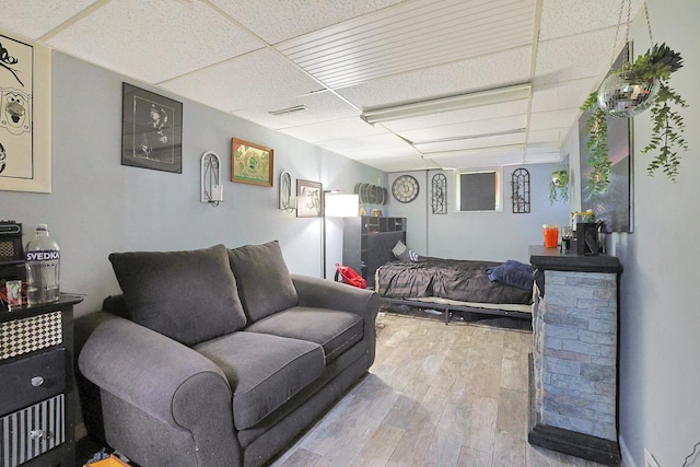 1452 Raymond St, South Elgin, IL 60177 - living area featuring a drop ceiling and wood finished floors