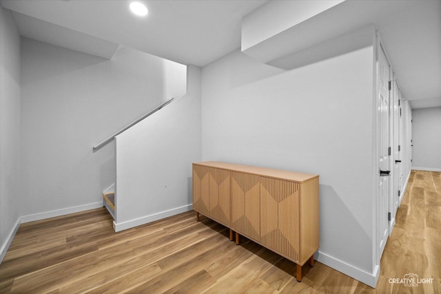 808 Karen Dr, Hampshire, IL 60140 - hall with light wood finished floors, stairway, and recessed lighting