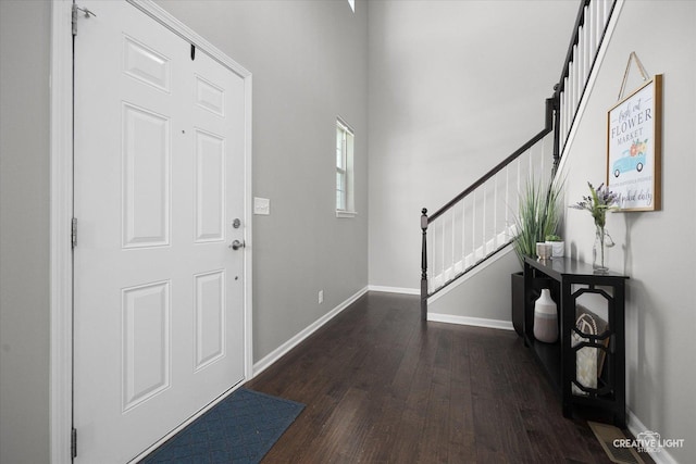 808 Karen Dr, Hampshire, IL 60140 - entrance foyer with stairs and dark wood finished floors
