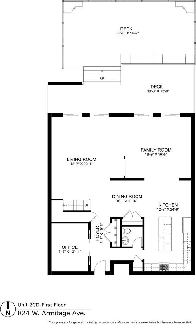824 W Armitage Ave Unit 2Cd, Chicago, IL 60614 - view of floor plan / room layout