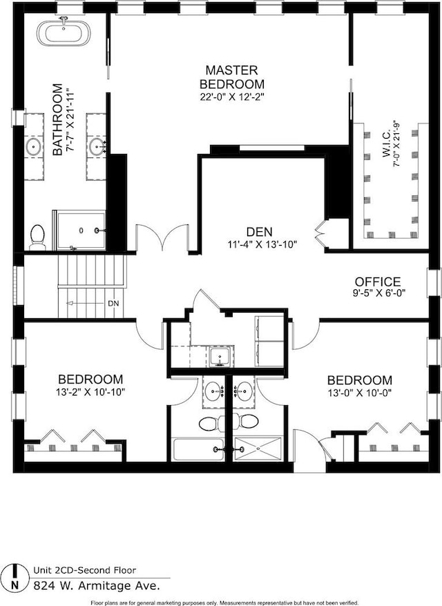 824 W Armitage Ave Unit 2Cd, Chicago, IL 60614 - view of floor plan / room layout