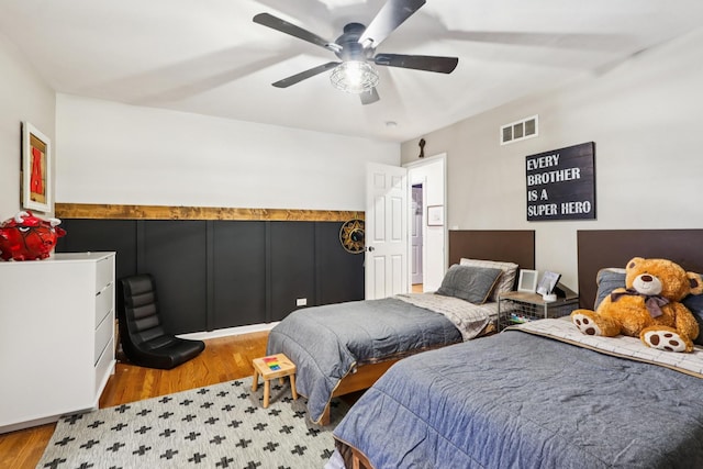 51 Mitchell Cir, Wheaton, IL 60189 - bedroom with wood finished floors and a ceiling fan