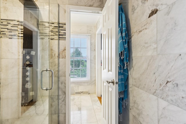 51 Mitchell Cir, Wheaton, IL 60189 - full bathroom with a stall shower and tile walls