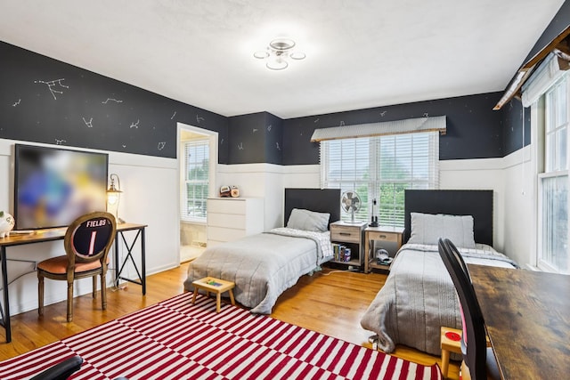 51 Mitchell Cir, Wheaton, IL 60189 - bedroom with a wainscoted wall and wood finished floors