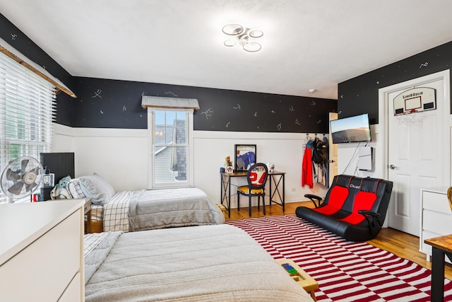 51 Mitchell Cir, Wheaton, IL 60189 - bedroom featuring wainscoting and wood finished floors