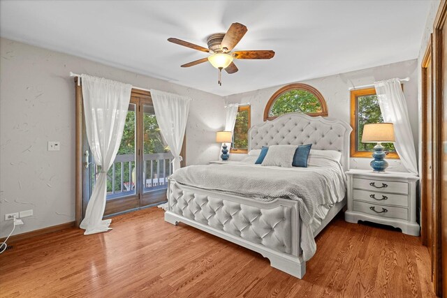 13302 Archer Ave, Lemont, IL 60439 - bedroom with access to outside, wood finished floors, and a ceiling fan