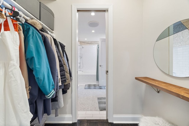 2012 W Charleston St, Chicago, IL 60647 - walk in closet featuring wood finished floors