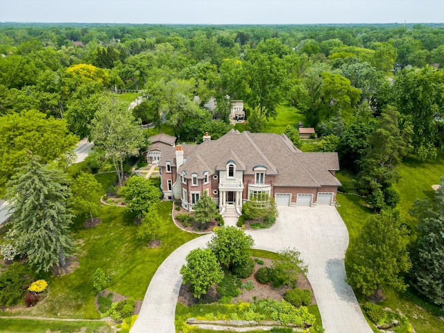 2940 Farner Ct, Riverwoods, IL 60015 - aerial view of property and surrounding area with a forest