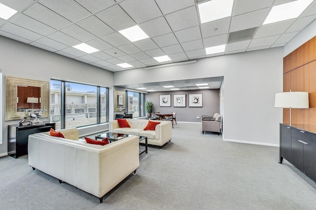 520 S State St Unit 1726, Chicago, IL 60605 - living room featuring light colored carpet and a paneled ceiling