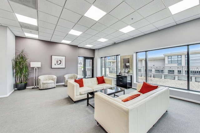 520 S State St Unit 1726, Chicago, IL 60605 - carpeted living room with a drop ceiling and baseboards