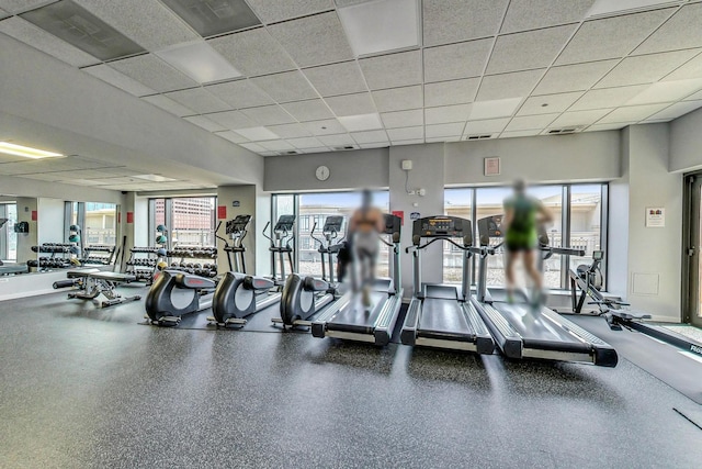 520 S State St Unit 1726, Chicago, IL 60605 - workout area with a paneled ceiling