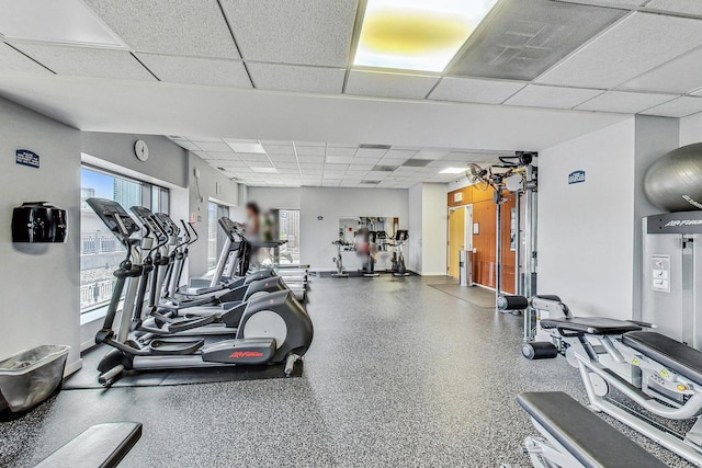 520 S State St Unit 1726, Chicago, IL 60605 - workout area with a paneled ceiling and baseboards