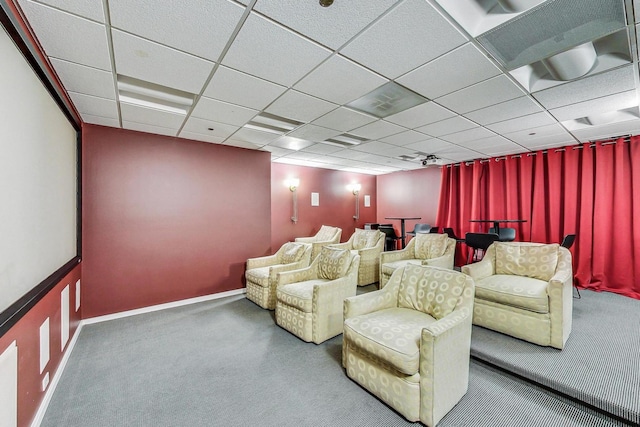 520 S State St Unit 1726, Chicago, IL 60605 - home theater room featuring carpet floors and a drop ceiling