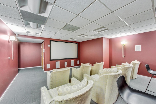 520 S State St Unit 1726, Chicago, IL 60605 - carpeted home theater featuring baseboards and a paneled ceiling