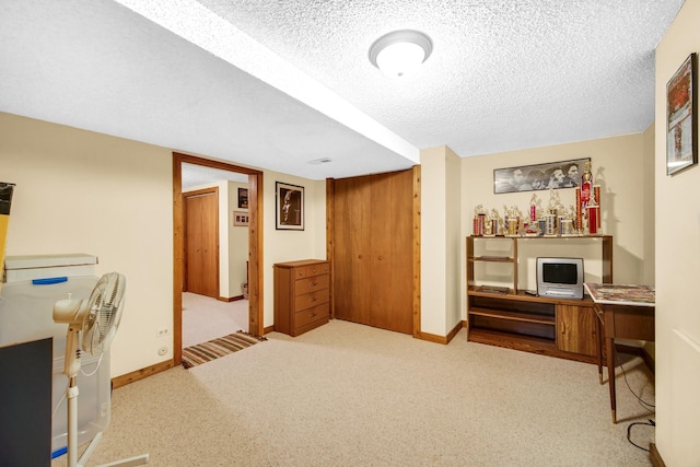 25115 W Cedarwood Ln, Ingleside, IL 60041 - carpeted office with baseboards and a textured ceiling