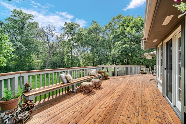 25115 W Cedarwood Ln, Ingleside, IL 60041 - wooden terrace featuring view of scattered trees
