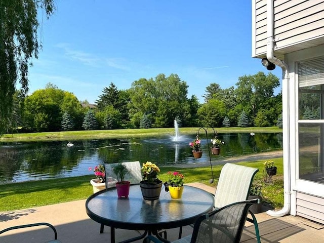 W4782 Potter Rd Unit 2, Elkhorn, WI 53121 - view of patio featuring a water view and view of scattered trees