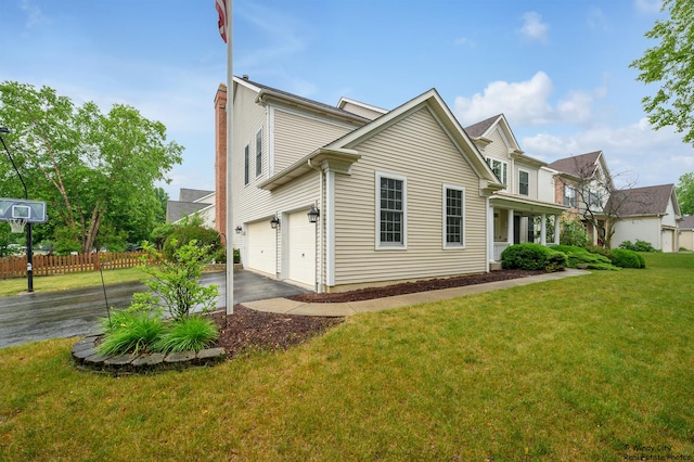 1880 Crofton Dr, Algonquin, IL 60102 - view of property exterior featuring driveway, a chimney, and an attached garage