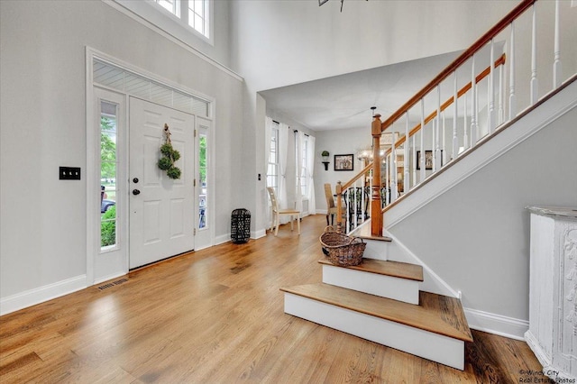 1880 Crofton Dr, Algonquin, IL 60102 - entrance foyer featuring stairway, wood finished floors, and a high ceiling