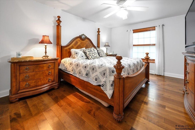 1880 Crofton Dr, Algonquin, IL 60102 - bedroom with dark wood-style floors and a ceiling fan
