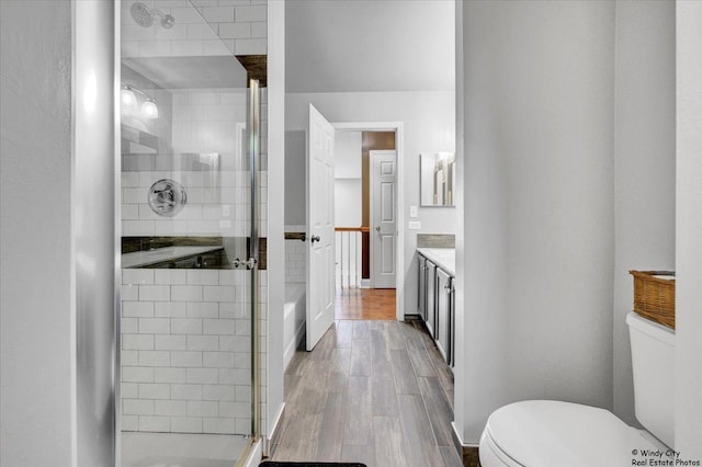 1880 Crofton Dr, Algonquin, IL 60102 - full bathroom featuring a shower stall, vanity, and wood finished floors