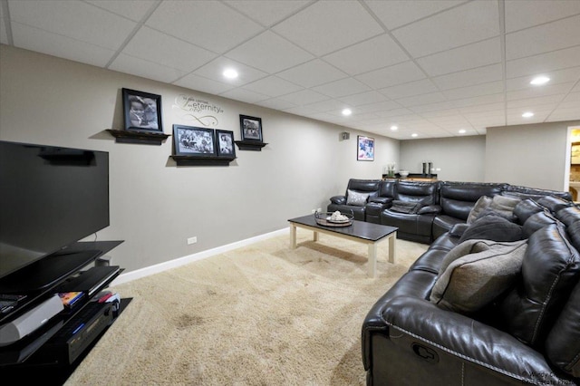 1880 Crofton Dr, Algonquin, IL 60102 - carpeted living area featuring a paneled ceiling and recessed lighting